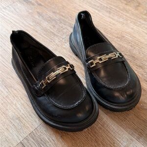 GAP Black Loafers with Gold Detail